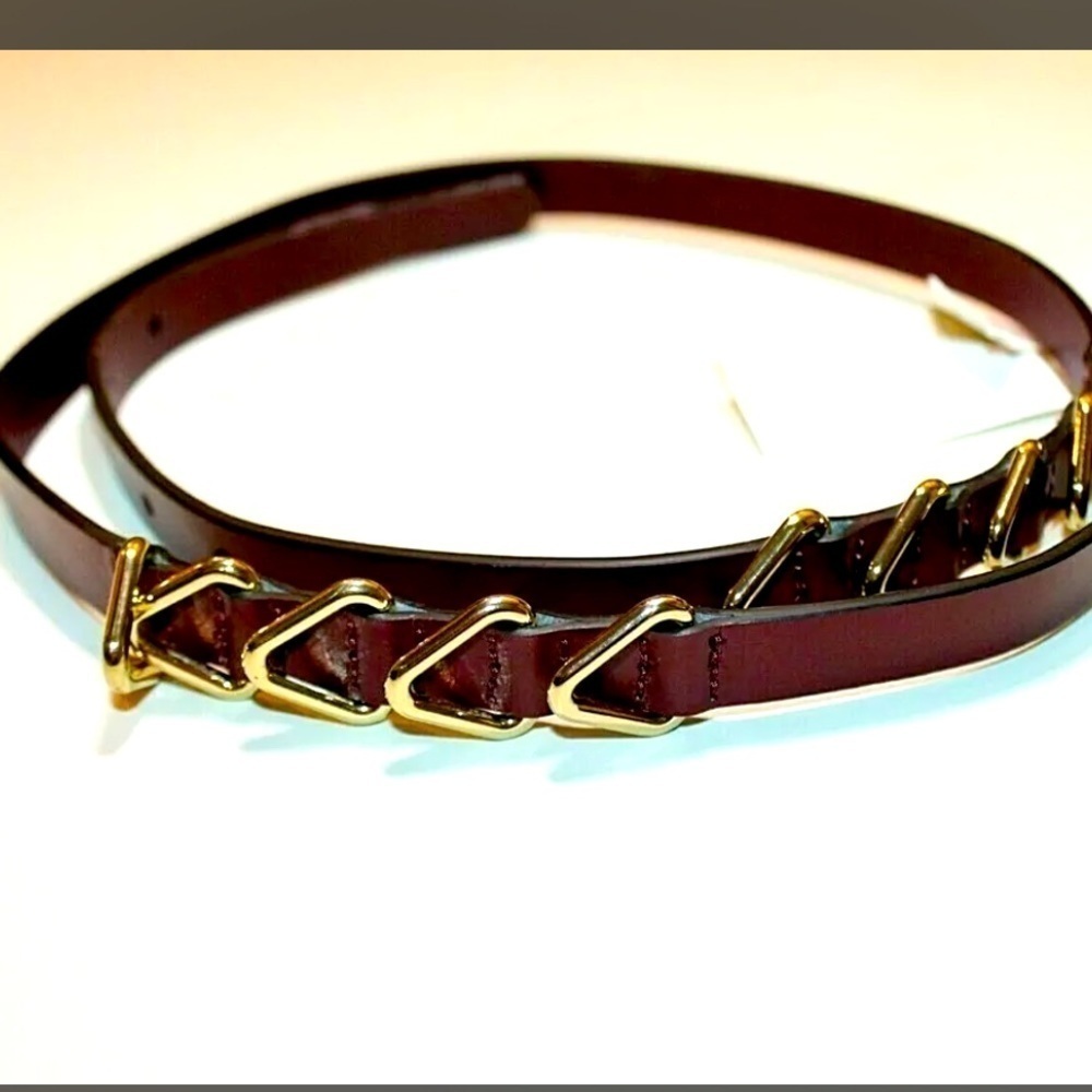 Rebecca Minkoff Brown Leather Belt Gold Arrows Size Medium